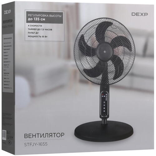 Купить Вентилятор DEXP STFJ-1655  черный  9048421. Характеристики, отзывы и цены в Донецке