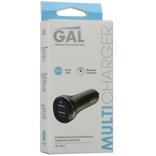 Купить Автомобильное ЗУ GAL UC-2247 черный  9992963. Характеристики, отзывы и цены в Донецке