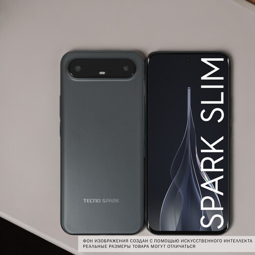 Купить 6.78" Смартфон Tecno SPARK Slim 256 ГБ черный  5636315. Характеристики, отзывы и цены в Донецке