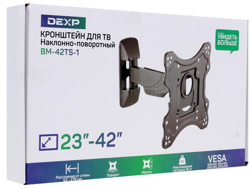 Купить Кронштейн для ТВ DEXP BM-42TS-1 черный  1137220. Характеристики, отзывы и цены в Донецке