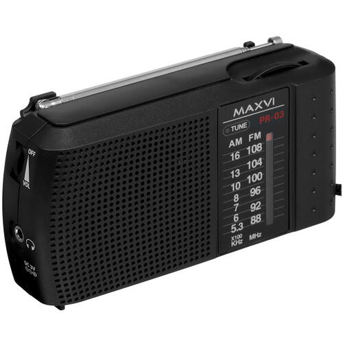 Купить Радиоприемник Maxvi PR-03 черный  9080938. Характеристики, отзывы и цены в Донецке
