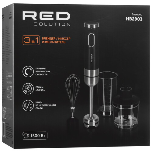 Купить Блендер погружной RED SOLUTION HB2903 черный  9125728. Характеристики, отзывы и цены в Донецке