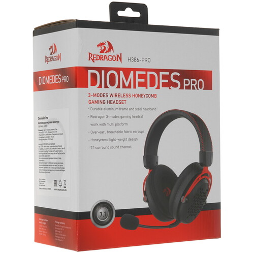 Купить Беспроводные/проводные наушники Redragon Diomedes Pro черный 2025  9231062. Характеристики, отзывы и цены в Донецке