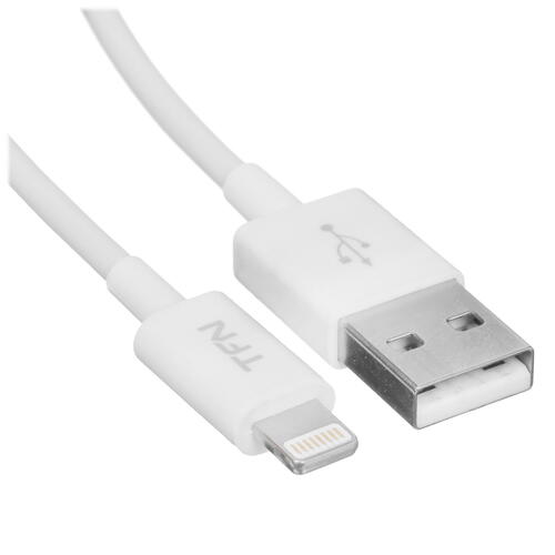 Купить Кабель круглый TFN Lightning 8-pin - USB 2.0 Type-A белый 1 м  5465318. Характеристики, отзывы и цены в Донецке