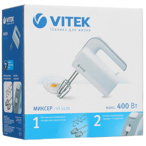 Купить Миксер Vitek VT-1420 белый  1699679. Характеристики, отзывы и цены в Донецке