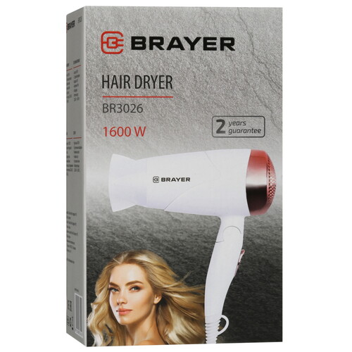 Купить Фен Brayer BR3026 белый/золотистый  9032624. Характеристики, отзывы и цены в Донецке