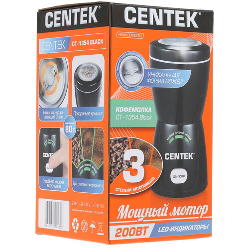 Купить Кофемолка электрическая Centek CT-1354 черный  1114169. Характеристики, отзывы и цены в Донецке