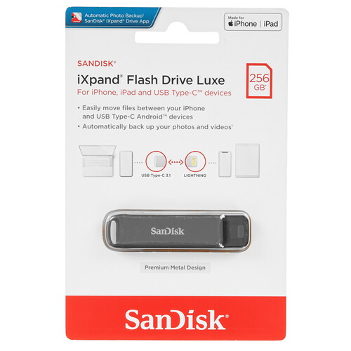 Купить Память OTG USB Flash 256 ГБ SanDisk iXpand Flash Drive Luxe [SDIX70N-256G-GN6NE]  5470872. Характеристики, отзывы и цены в Донецке