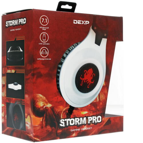 Купить Проводные наушники DEXP Storm Pro белый 2018  1250134. Характеристики, отзывы и цены в Донецке