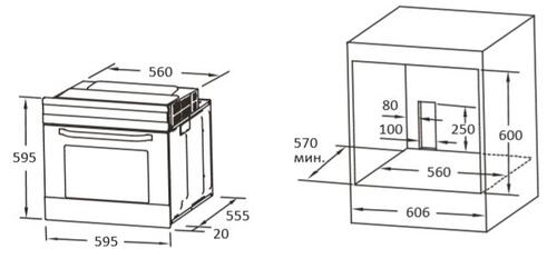 Купить Электрический духовой шкаф DEXP 1M70GDB черный  1659379. Характеристики, отзывы и цены в Донецке