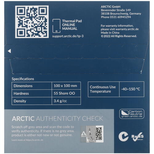 Купить Термопрокладка Arctic Cooling Thermal Pad TP-3 [ACTPD00052A]  5407565. Характеристики, отзывы и цены в Донецке