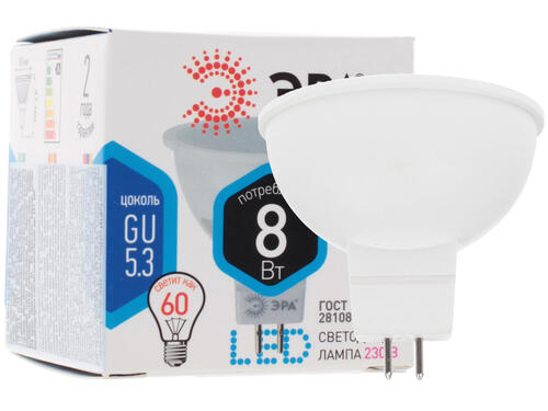 Купить Лампа светодиодная ЭРА LED smd MR16-8w-840-GU5.3  1095396. Характеристики, отзывы и цены в Донецке