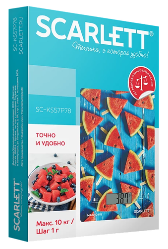 Купить Кухонные весы Scarlett SC-KS57P78 разноцветный  9184795. Характеристики, отзывы и цены в Донецке