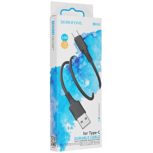 Купить Кабель круглый Borofone USB Type-C - USB 2.0 Type-A черный 1 м  9238047. Характеристики, отзывы и цены в Донецке