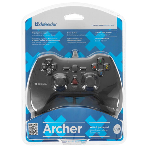 Купить Геймпад проводной Defender Archer черный  5039713. Характеристики, отзывы и цены в Донецке