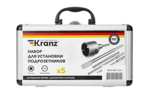Купить Набор буров и зубил KRANZ KR-91-0431 SDS-plus  9117184. Характеристики, отзывы и цены в Донецке