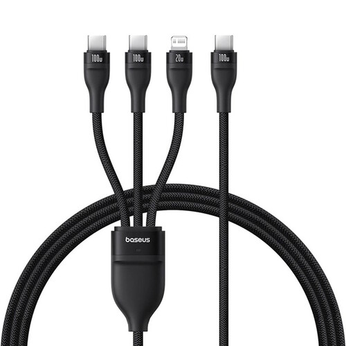 Купить Кабель круглый Baseus Lightning 8-pin, USB Type-C x2 - USB Type-C черный 1.5 м  5627806. Характеристики, отзывы и цены в Донецке