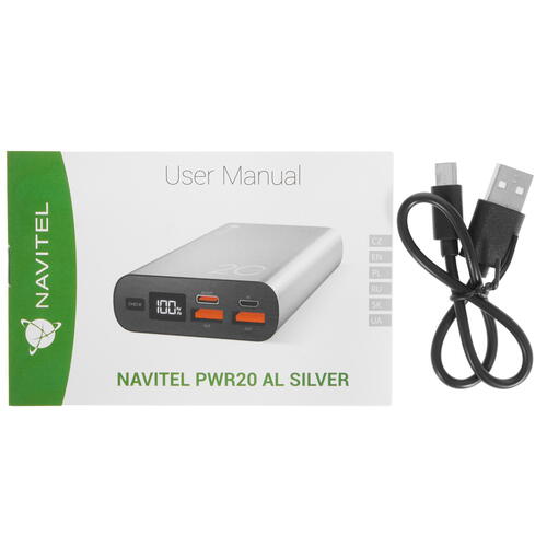 Купить Портативный аккумулятор NAVITEL PWR20 AL серебристый  5418720. Характеристики, отзывы и цены в Донецке