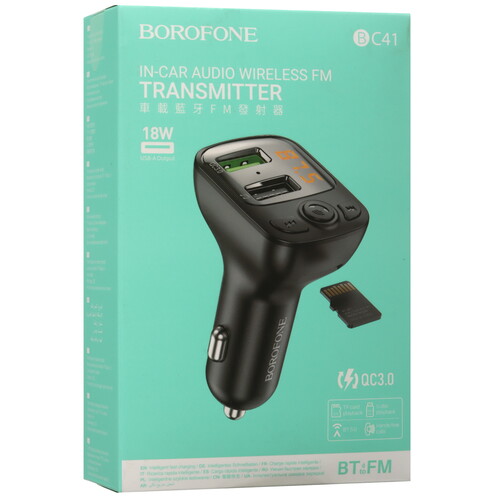 Купить FM-трансмиттер Borofone BC41  9119707. Характеристики, отзывы и цены в Донецке