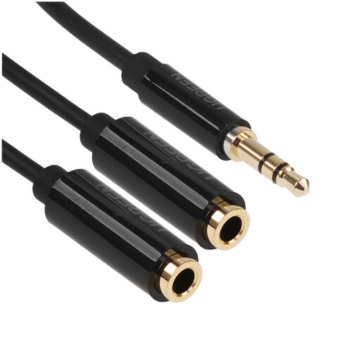 Купить Кабель   Ugreen jack 3.5 мм - jack 3.5 мм х2 шт. черный  9147609. Характеристики, отзывы и цены в Донецке