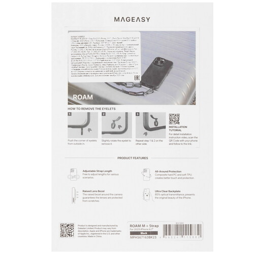 Купить Накладка  SwitchEasy Roam M для Apple iPhone 15 Plus черный/прозрачный  9106840. Характеристики, отзывы и цены в Донецке