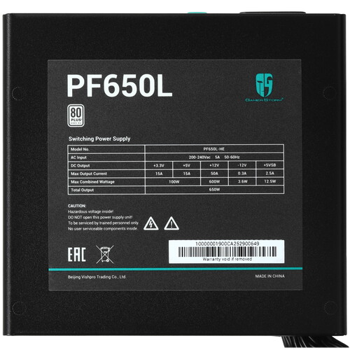 Купить Блок питания DEEPCOOL GamerStorm PF650L [R-PF650L-HE0B-WGEU] черный  5634839. Характеристики, отзывы и цены в Донецке