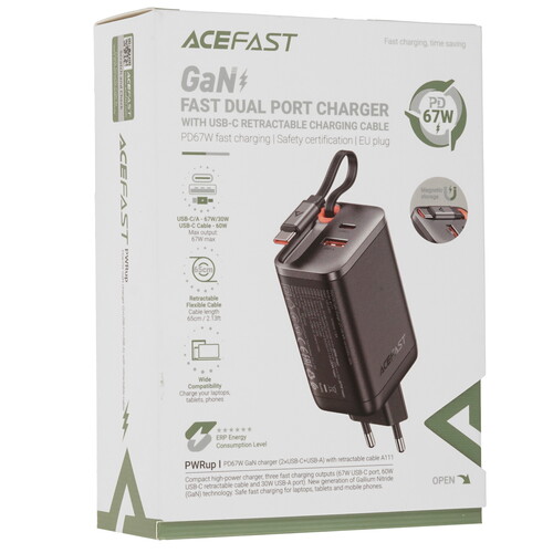 Купить Сетевое зарядное устройство ACEFAST A111 черный  5623149. Характеристики, отзывы и цены в Донецке