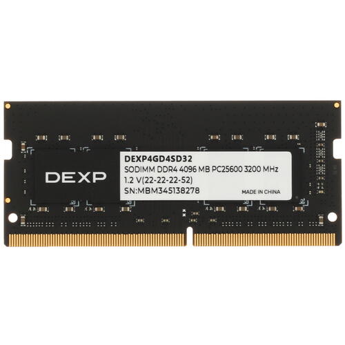 Купить Оперативная память SODIMM DEXP [DEXP4GD4SD32] 4 ГБ  5437507. Характеристики, отзывы и цены в Донецке