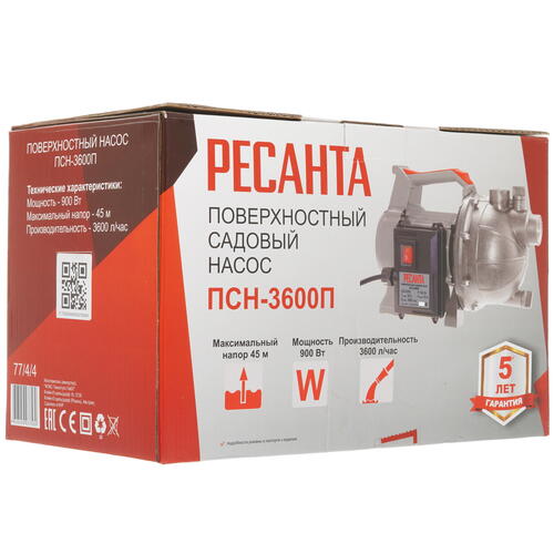 Купить Поверхностный насос Ресанта ПСН-3600П  5356894. Характеристики, отзывы и цены в Донецке