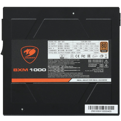Купить Блок питания Cougar BM-1000 [CGR BM-1000] черный  5611166. Характеристики, отзывы и цены в Донецке