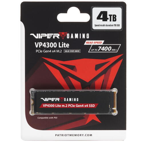 Купить 4000 ГБ M.2 NVMe накопитель Patriot Viper VP4300 Lite [VP4300L4TBM28H]  5446659. Характеристики, отзывы и цены в Донецке