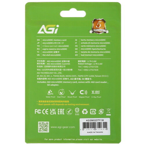 Купить Карта памяти AGI TF138 microSDXC 256 ГБ  5471007. Характеристики, отзывы и цены в Донецке