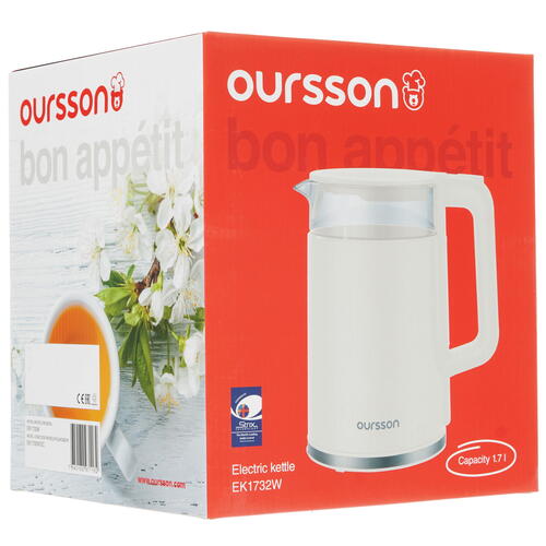Купить Электрочайник Oursson EK1732W/DC красный  8190033. Характеристики, отзывы и цены в Донецке