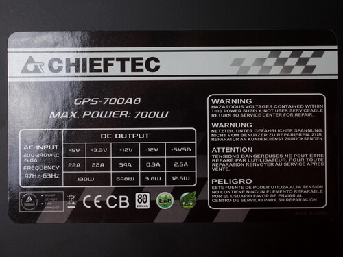 Купить Блок питания Chieftec SMART 700W  6604848. Характеристики, отзывы и цены в Донецке