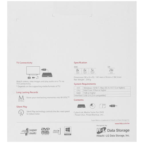 Купить Привод внеш. DVD-RW Hitachi-LG  1640558. Характеристики, отзывы и цены в Донецке