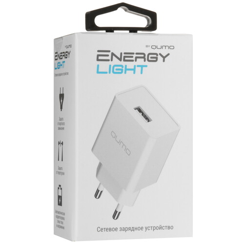 Купить Сетевое зарядное устройство QUMO Energy Light 0115 белый  5627896. Характеристики, отзывы и цены в Донецке
