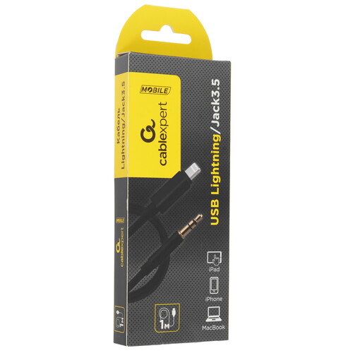 Купить Кабель   Cablexpert Lightning - jack 3.5 мм черный  9092875. Характеристики, отзывы и цены в Донецке