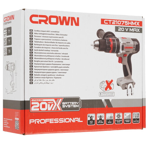 Купить Дрель-шуруповерт CROWN CT21075HMX без ЗУ, без АКБ  9288416. Характеристики, отзывы и цены в Донецке
