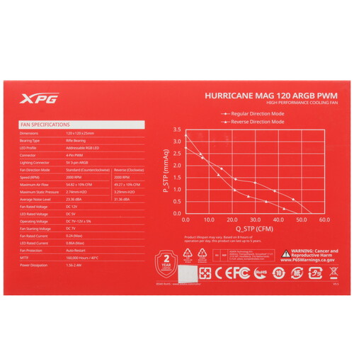 Купить Комплект вентиляторов ADATA XPG HURRICANE MAG 120 ARGB  5610684. Характеристики, отзывы и цены в Донецке