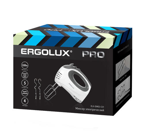 Купить Миксер ERGOLUX ELX-EM02-C31 белый  5368501. Характеристики, отзывы и цены в Донецке