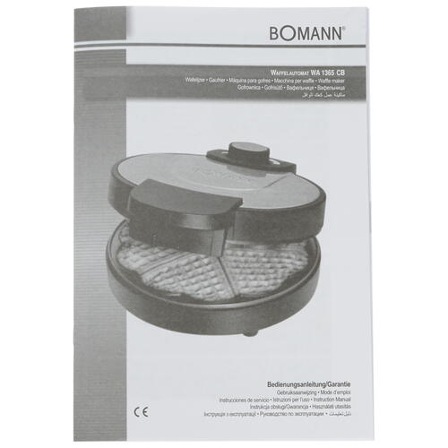 Купить Вафельница Bomann WA 1365 CB estate черный  8159734. Характеристики, отзывы и цены в Донецке