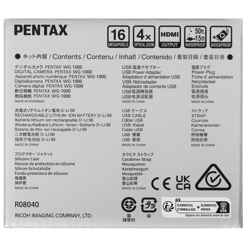 Купить Компактный фотоаппарат PENTAX WG-1000 зеленый  5667772. Характеристики, отзывы и цены в Донецке