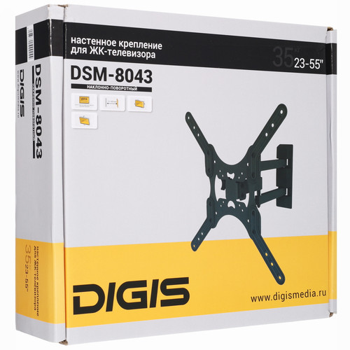 Купить Кронштейн для ТВ Digis DSM-8043 черный  9160987. Характеристики, отзывы и цены в Донецке