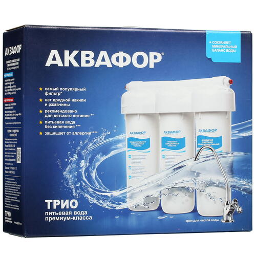 Купить Проточный питьевой фильтр Аквафор Трио Норма  6616274. Характеристики, отзывы и цены в Донецке