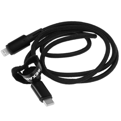 Купить Кабель круглый REXANT Lightning 8-pin - USB Type-C черный 1 м  5454263. Характеристики, отзывы и цены в Донецке