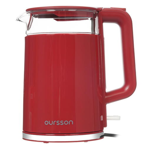 Купить Электрочайник Oursson EK1732W/DC красный  8190033. Характеристики, отзывы и цены в Донецке