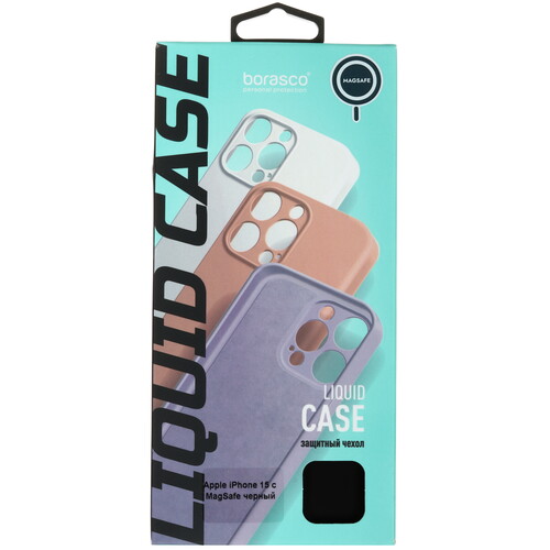 Купить Накладка  BoraSCO Liquid Case для Apple iPhone 15 черный  5609557. Характеристики, отзывы и цены в Донецке
