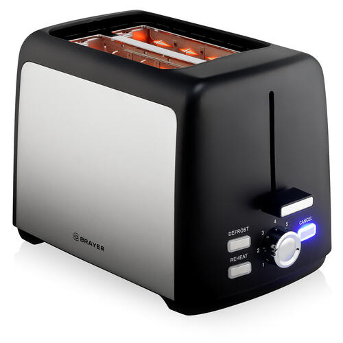 Купить Тостер BRAYER BR2109 серебристый  9933316. Характеристики, отзывы и цены в Донецке