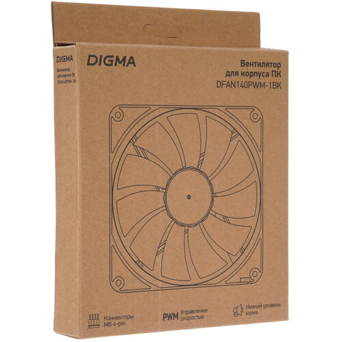 Купить Вентилятор Digma DFAN140PWM-1BK  черный  5615512. Характеристики, отзывы и цены в Донецке