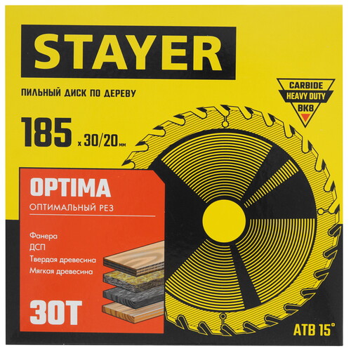 Купить Диск пильный STAYER 3681-185-30-30_z01  9107357. Характеристики, отзывы и цены в Донецке